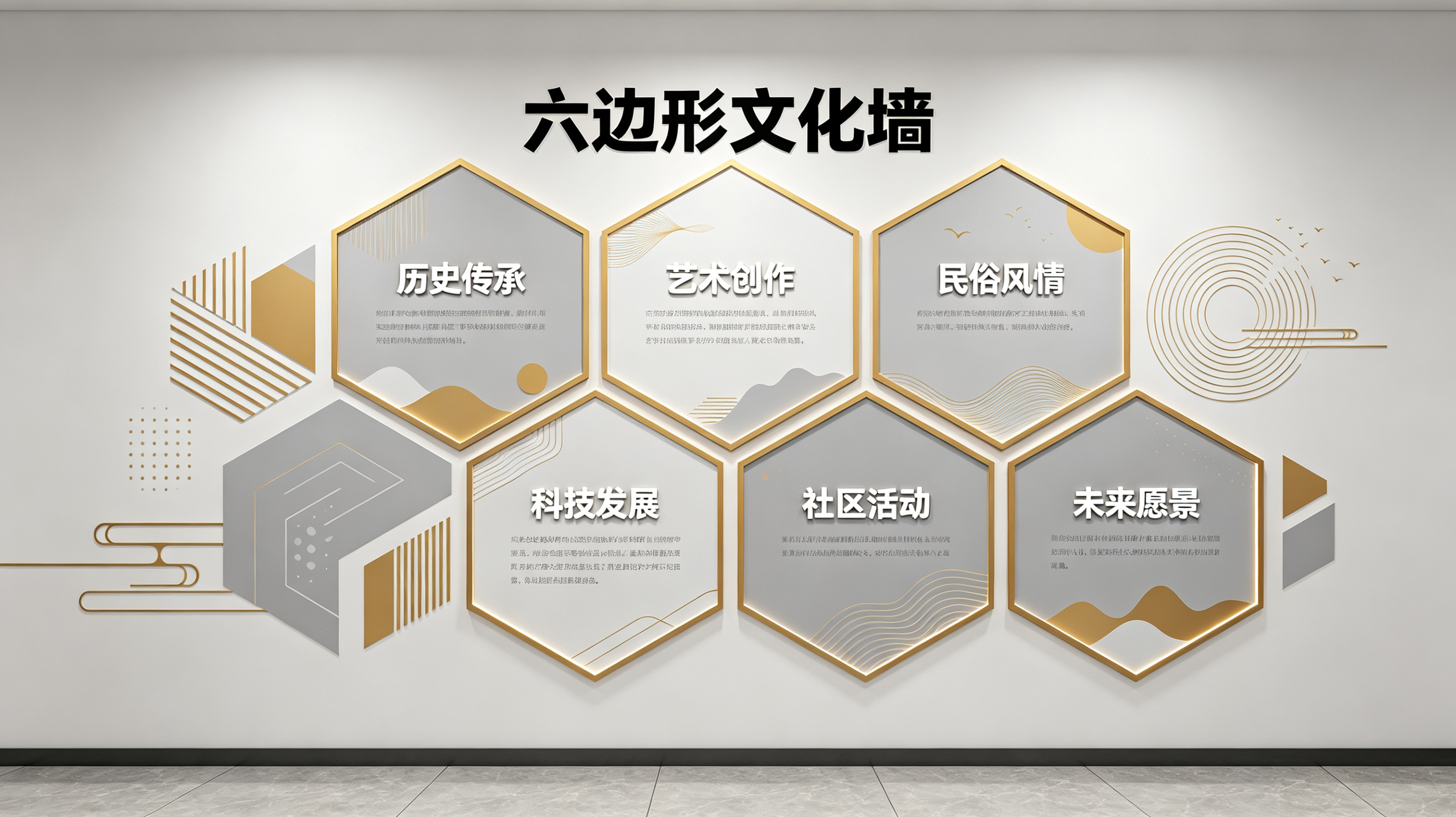  萧县企业文化墙 | 六边形信息美学